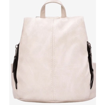 backpack μονόχρωμη 022440 μπεζ