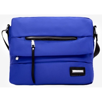 τσάντα χιαστί με αδιάβροχο ύφασμα 022446 μπλε