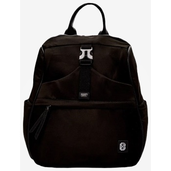 backpack μονόχρωμο με kλιπς 022486 μαυρο