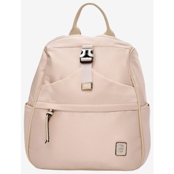 backpack μονόχρωμο με kλιπς 022486 μπεζ