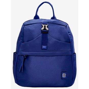 backpack μονόχρωμο με kλιπς 022486 μπλε
