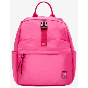 backpack μονόχρωμο με kλιπς 022486 φουξ