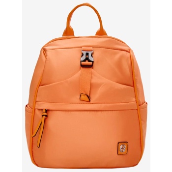 backpack μονόχρωμο με kλιπς 022486 πορτοκαλι
