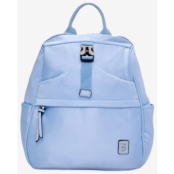 backpack μονόχρωμο με kλιπς 022486 γαλαζιο