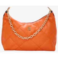 τσάντα ώμου-χιαστί με αλυσίδα 022495 πορτοκαλι