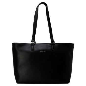 faux leather shopper bag women replay