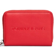 tommy jeans metal logo zip around small wallet women