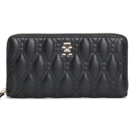 quilted leather zip around large wallet women tommy hilfiger