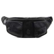 spider leather waistbag women ash