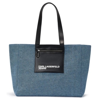 denim pocket shopper bag women karl lagerfeld