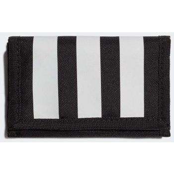 essentials 3-stripes wallet μαυρο
