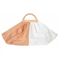 glamorous τσάντα clutch με ξύλινη λαβή - nyla