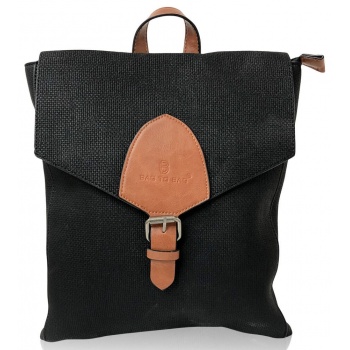 μαύρο backpack με ταμπά λουράκι