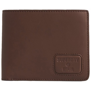 superdry - nyc bifold leather wallet - dark brown