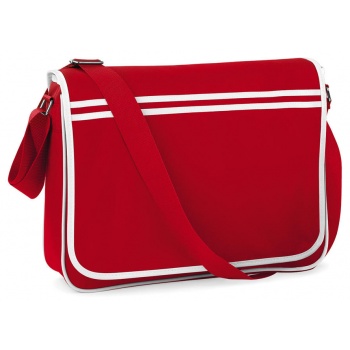 retro messenger bag base bg71 - classic red/white